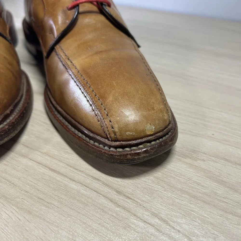 Allen Edmonds Hillcrest Oxford Shoes‎ Men's 8.5 D Brown Leather Comfort Red Lace